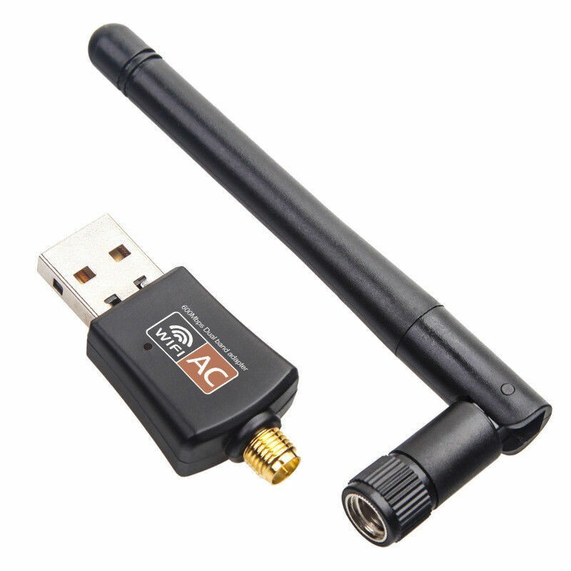 600Mbps Wireless USB Wifi Adapter Dongle Dual Band 2.4G/5GHz W/Antenna 802.11AC