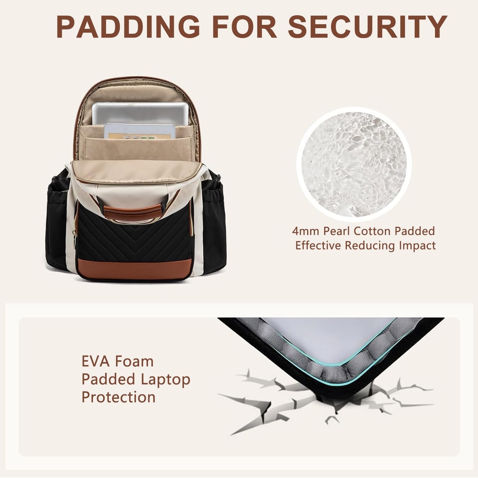 Focdod Laptop Backpack 15.6 inch Women Anti-theft USB Charger Bookbag