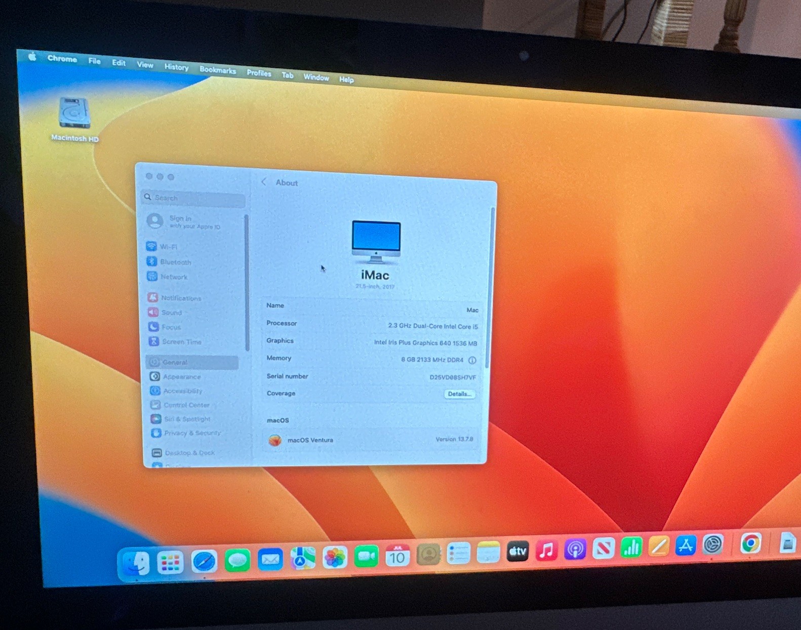 Apple iMac 21.5″ (2017) All-In-One Intel Core i5 2.3GHz 8GB Ventura Silver 1TB