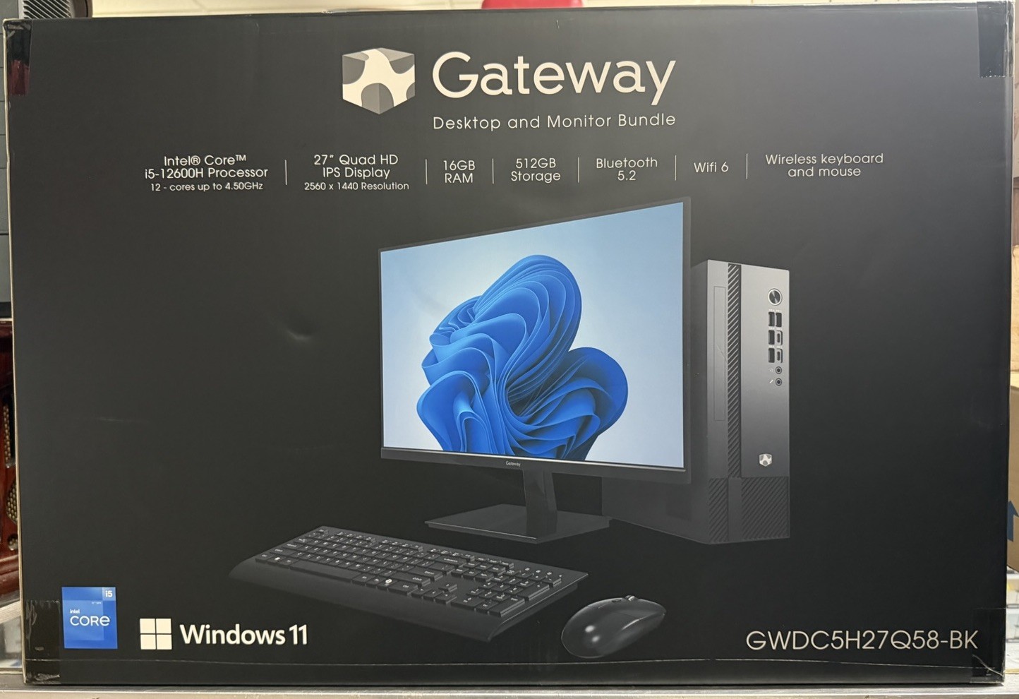 Gateway (GWDC5H27Q58-BK) Desktop & Monitor Bundle (i5-12600H 16GB RAM 512GB SSD)