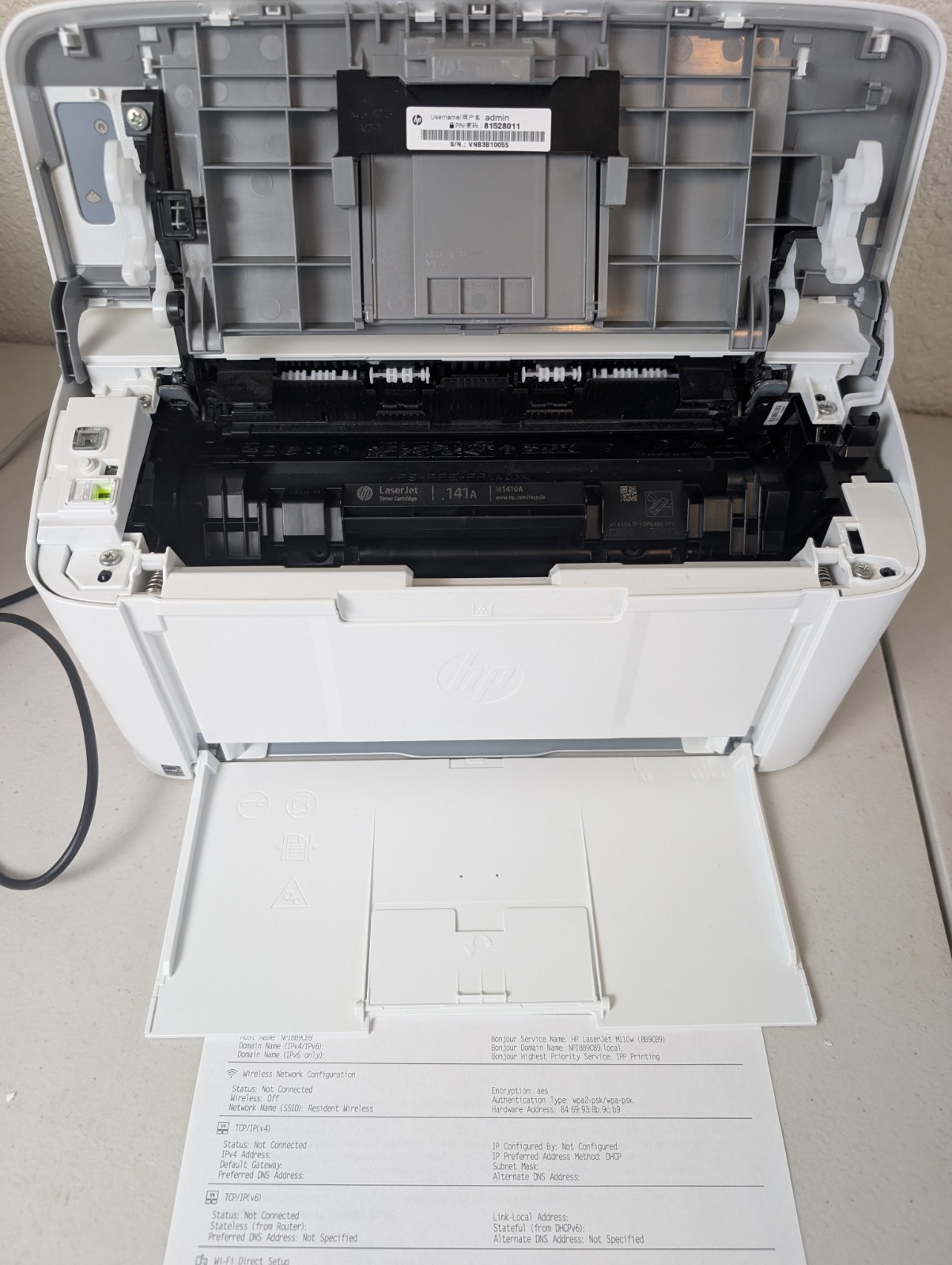 HP LaserJet M110w Smallest Wifi Monochrome Laser Printer USB Only 1k Pages!