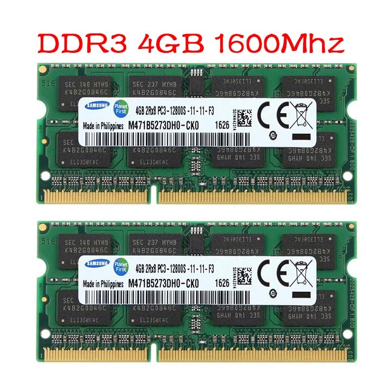 Samsung 4GB 8GB 16GB DDR3/3L 1066 1333 1600 1866 MHz 204-PIN Laptop SO-DIMM Ram