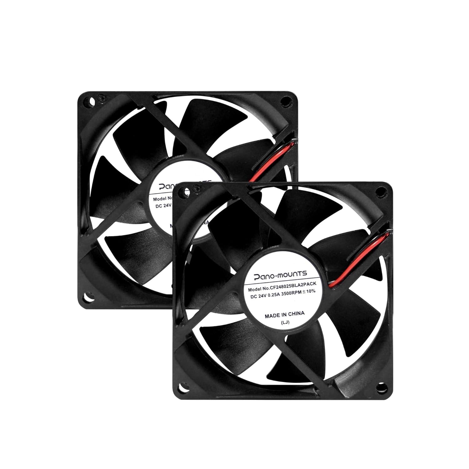 24V DC 80mm Cooling Fan – Silent Operation and Easy 2-Pin Connection – 2-Pack