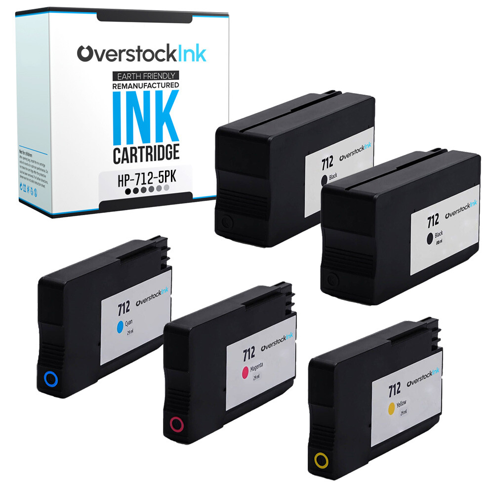 5PK Compatible HP 712 Printer Ink Cartridges for DesignJet T210 T230 T250 T630