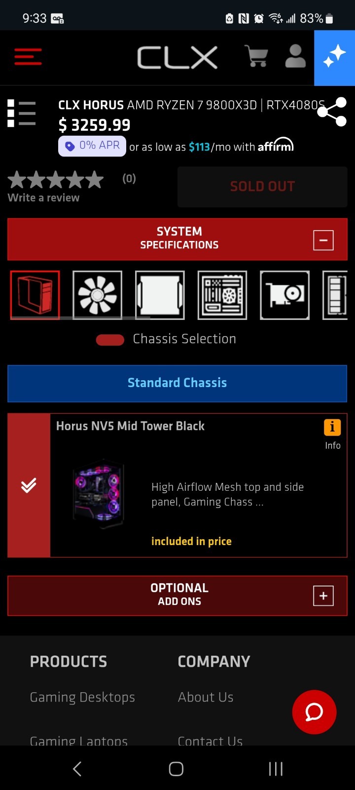 CLX Horus Ryzen 7 Gaming PC, Item number. TGMHORRTU5206BX