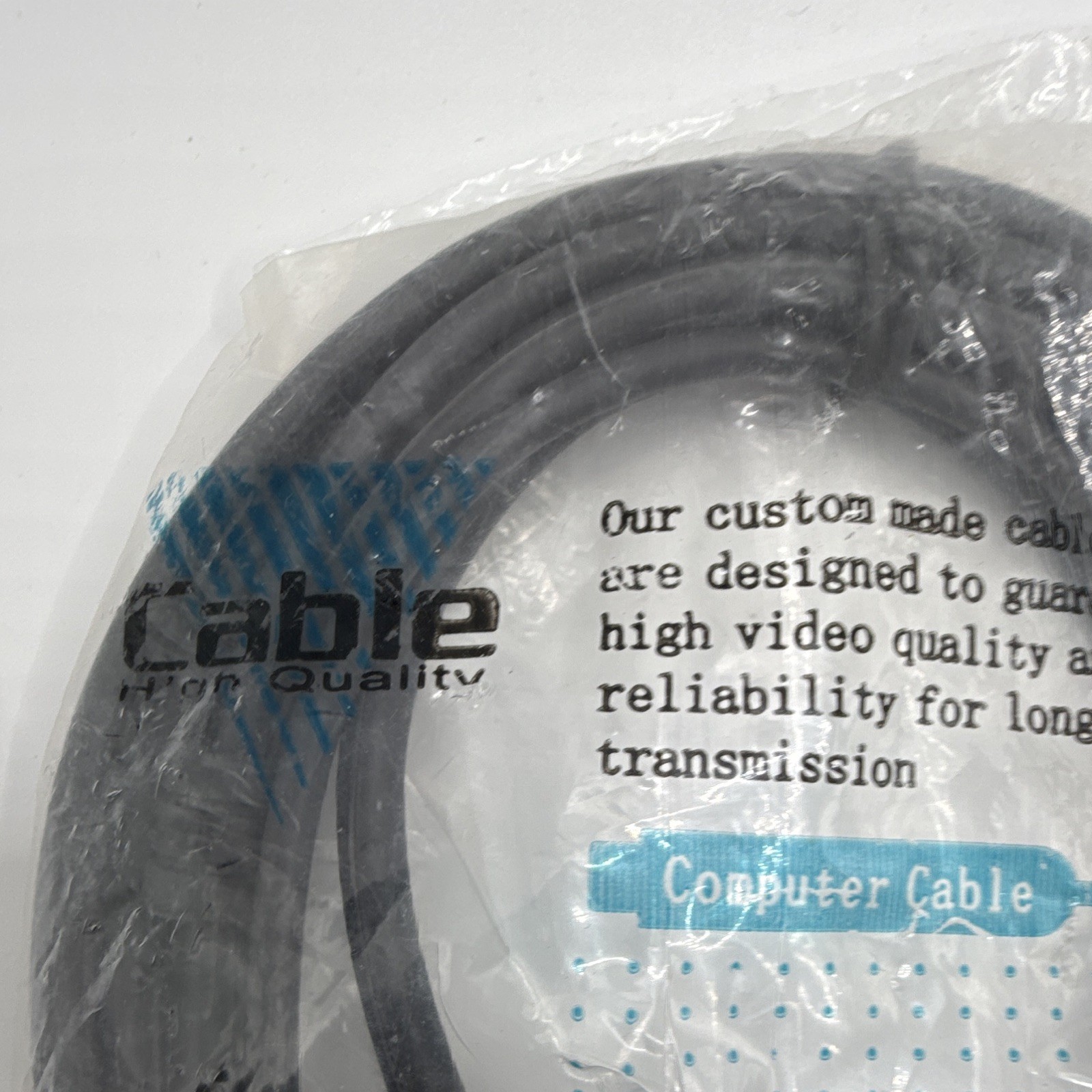 Cable VGA/SVGA D-Sub Male to Male Monitor Cable Black/Blue 1:1 Connection