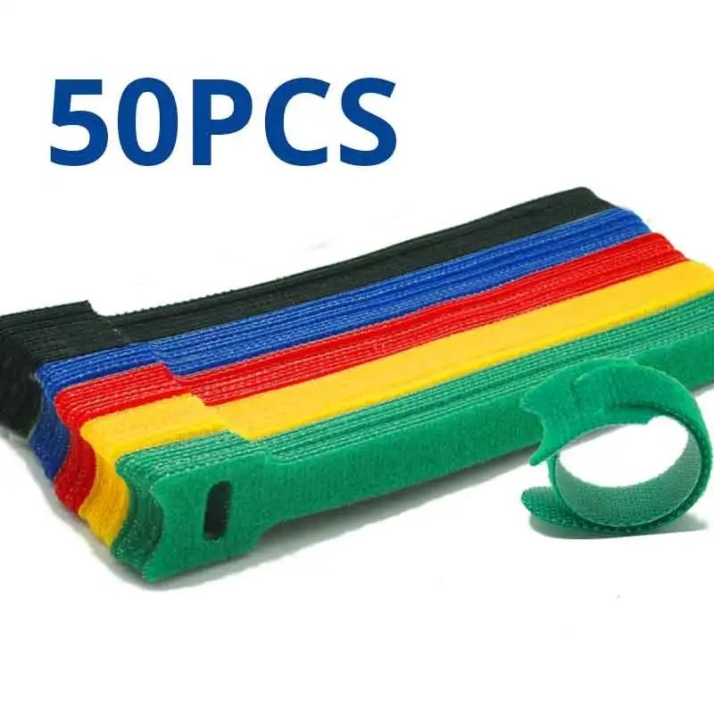 50100Pcs Cable Straps Black Wire Cord Hook Loop Ties
