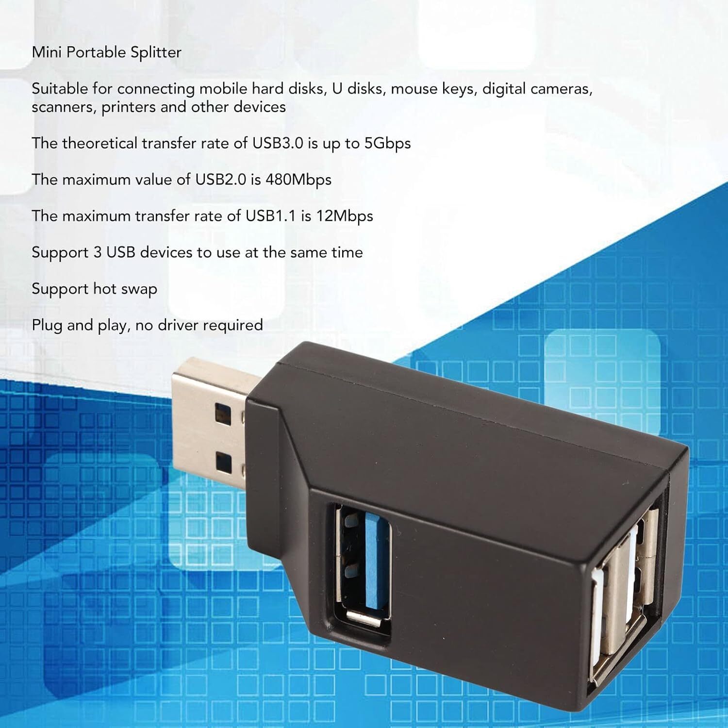 USB 3.0 Hub Splitter For PC Mac MacBook Notebook Laptop Desktop Portable Lot