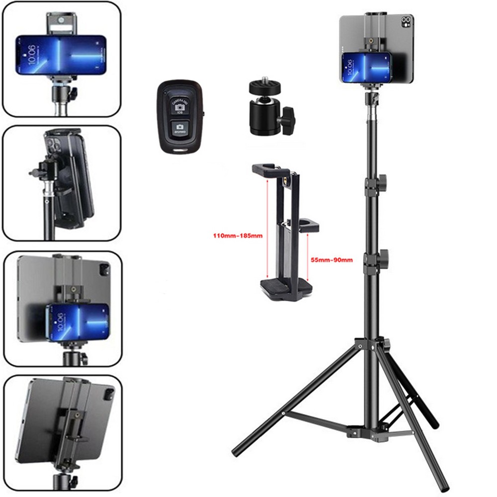 66.9″ Tablet Floor Stand Tripod Holder Bracket Adjustable Phone For 7″-11″ ipad