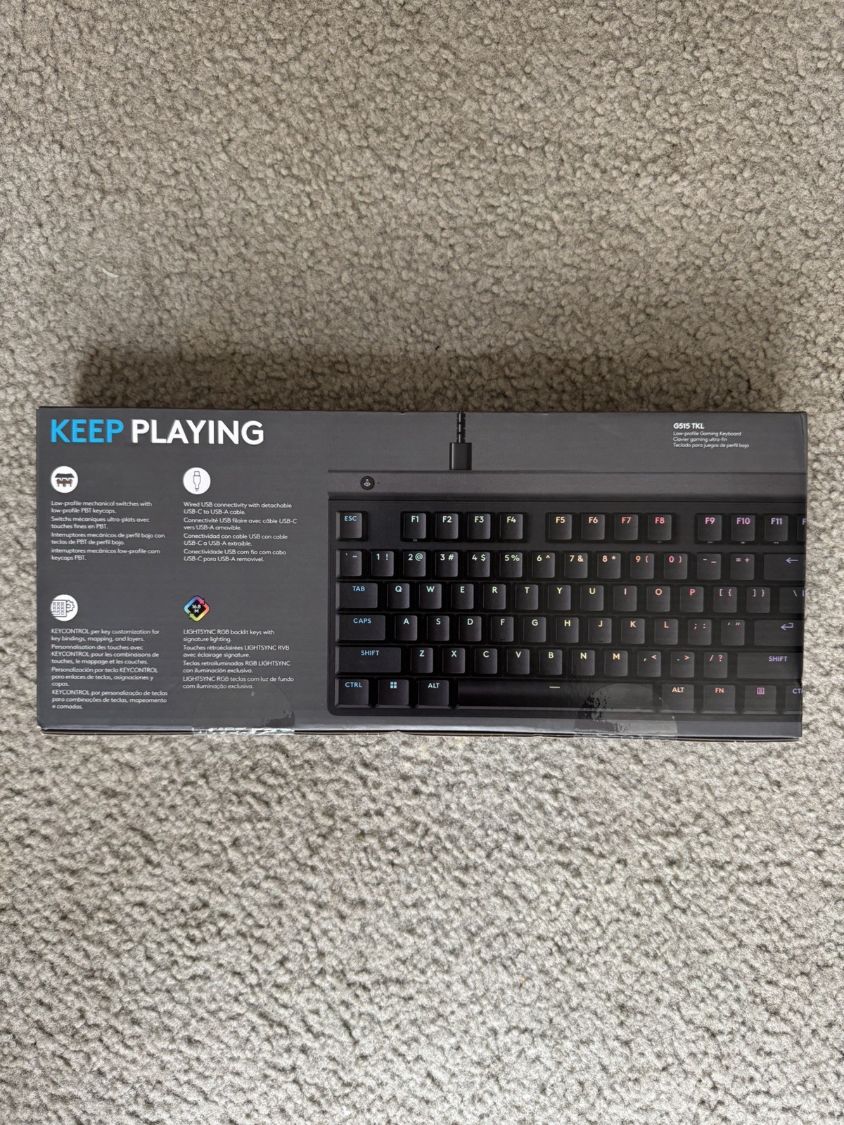 Logitech G515 Black Mechanical Gaming Keyboard For PC & Mac Tactile- New