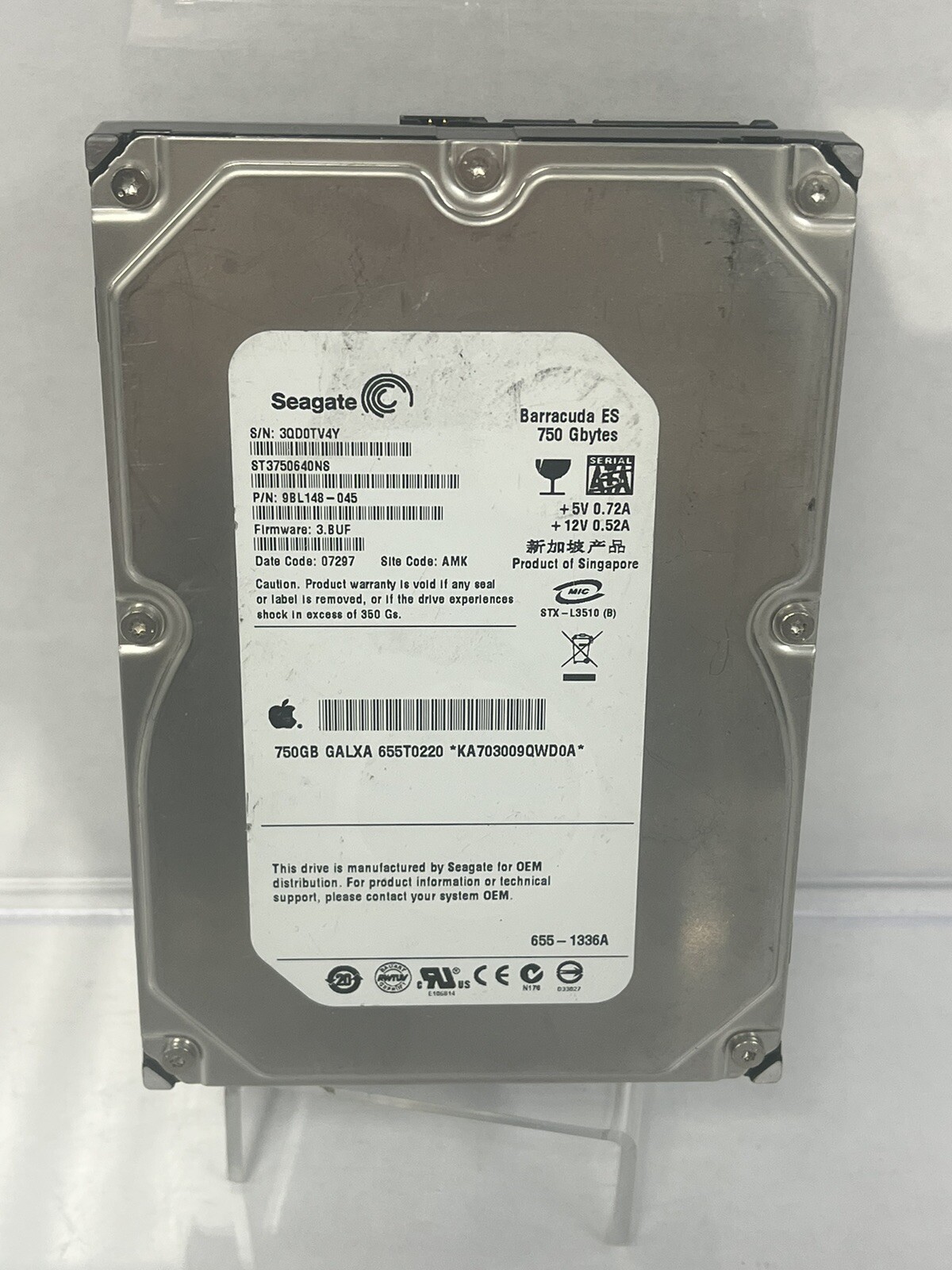 ST3750640NS Seagate Barracuda ES Series 750GB 7200RPM SATA 3Gb/s 3.5″ Hard Drive