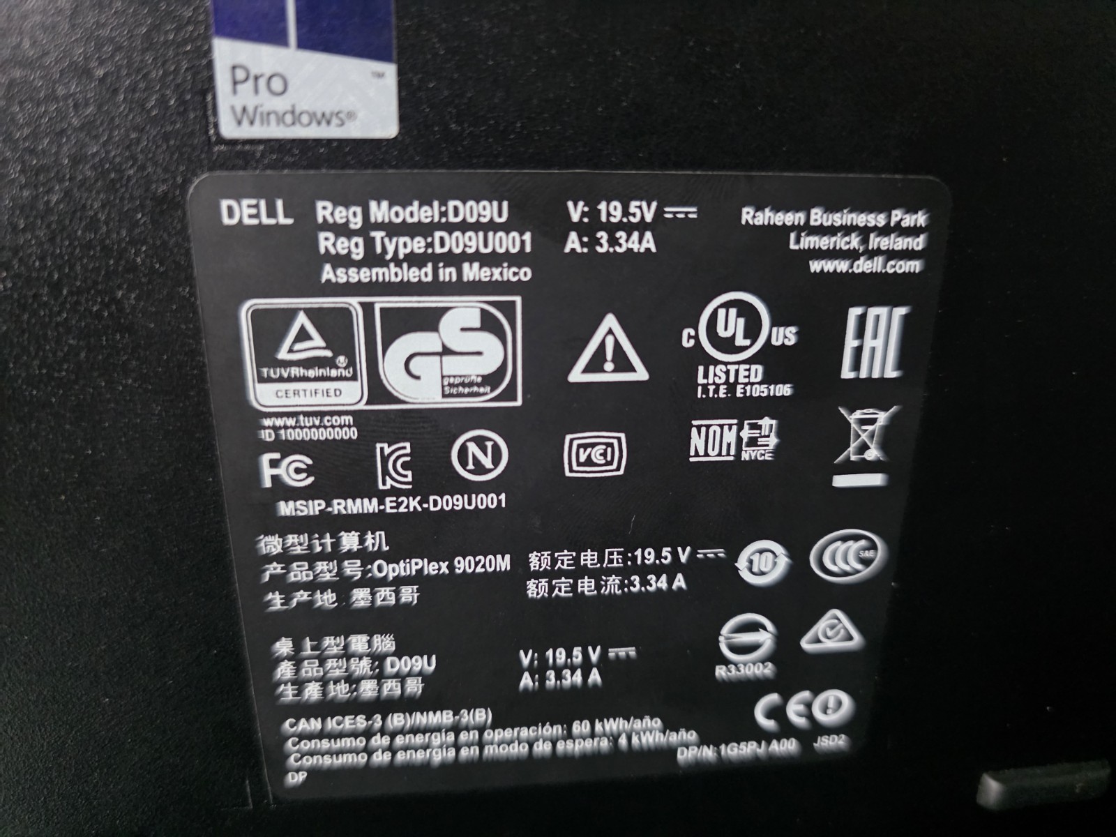 Dell OptiPlex 9020M Micro PC i7-4785T 2.20GHz 8GB RAM No OS No SSD Tested BIOS