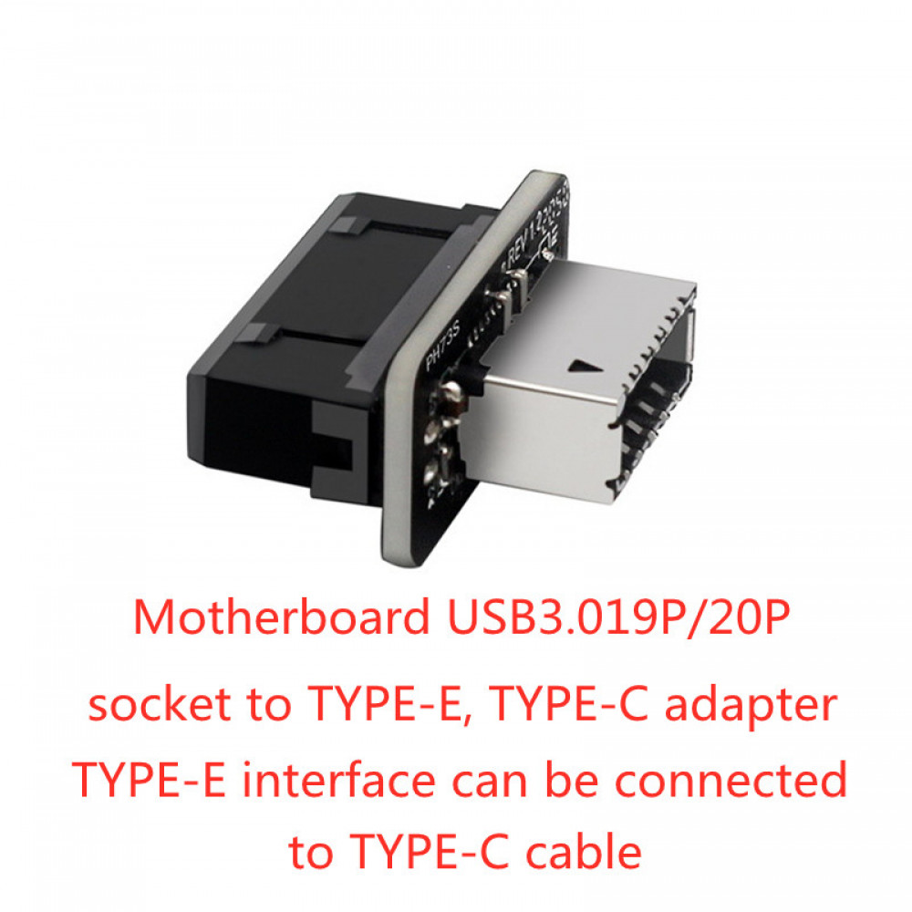 USB 3.0 Internal Header to USB Type C Front Type E Adapter 19P/20P Converter