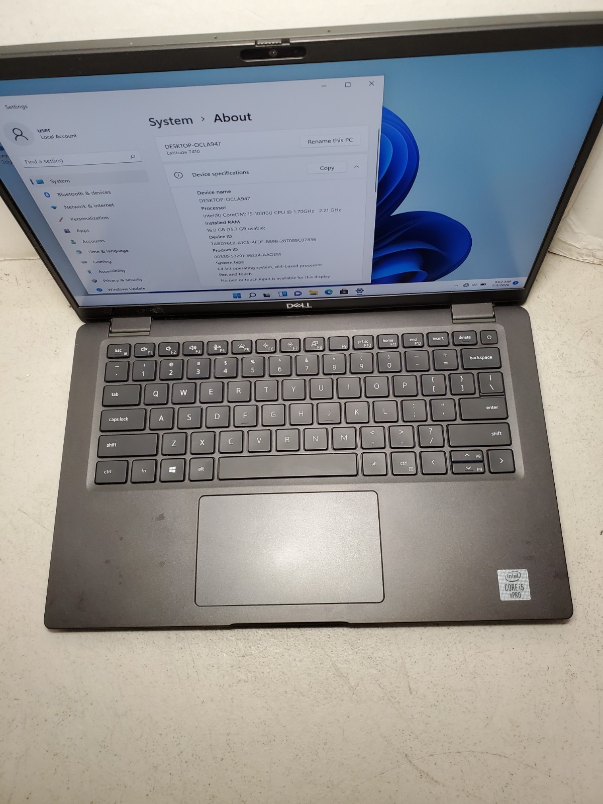 Dell Latitude 7410 14″ Laptop i5-10310U 1.7GHz 16GB RAM 256GB SSD Win11 #69