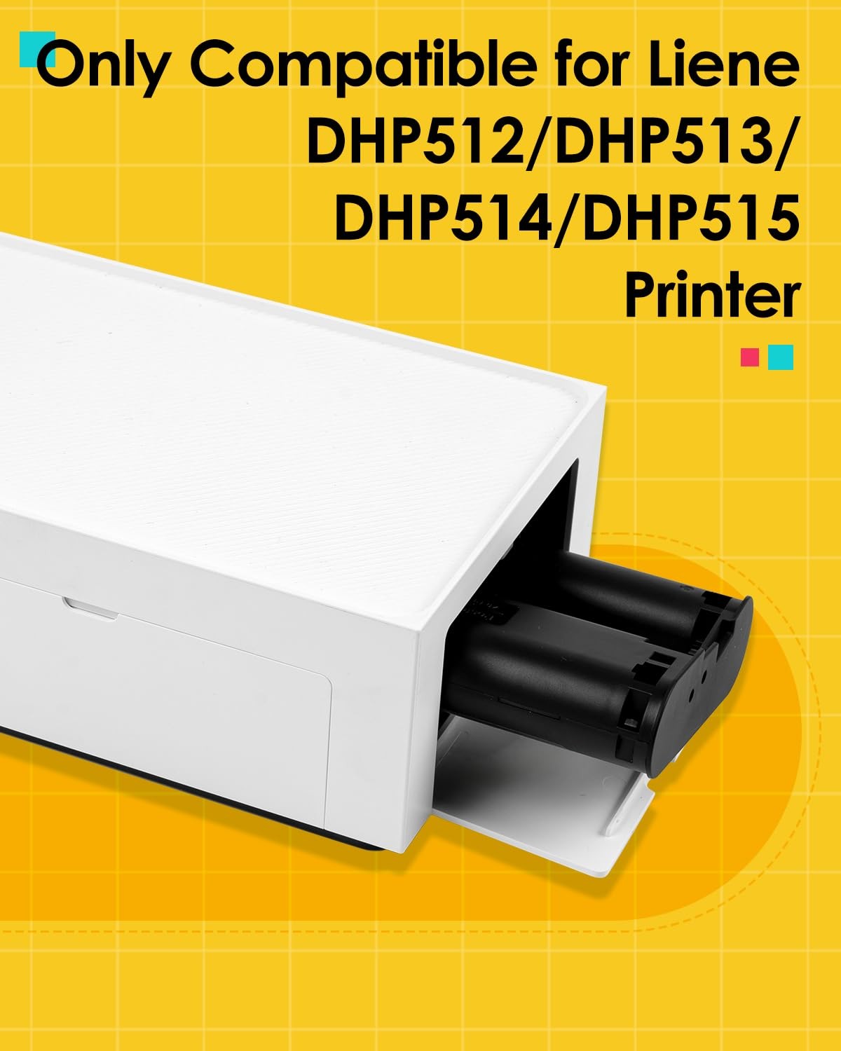 Compatible with Liene Amber M100/M200/M110/M210 4″ x 6″ Photo Printer 2 Ink C…