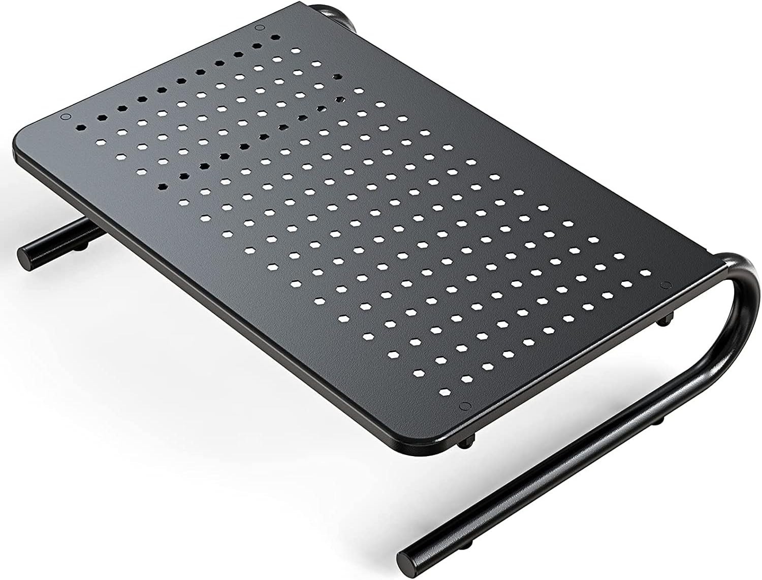 Black Steel Monitor Riser Stand for Desk, Laptop, Printer – 14.57×9.25in