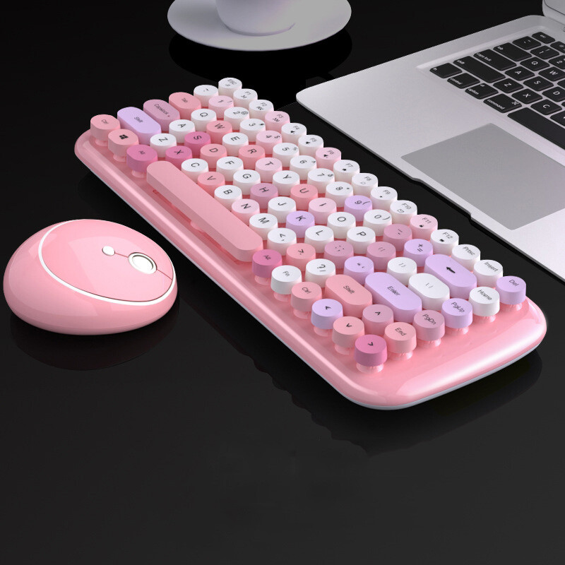 Mofii CANDY Keyboard Mouse Combo Wireless 2.4G Mixed Color 84Key Blue