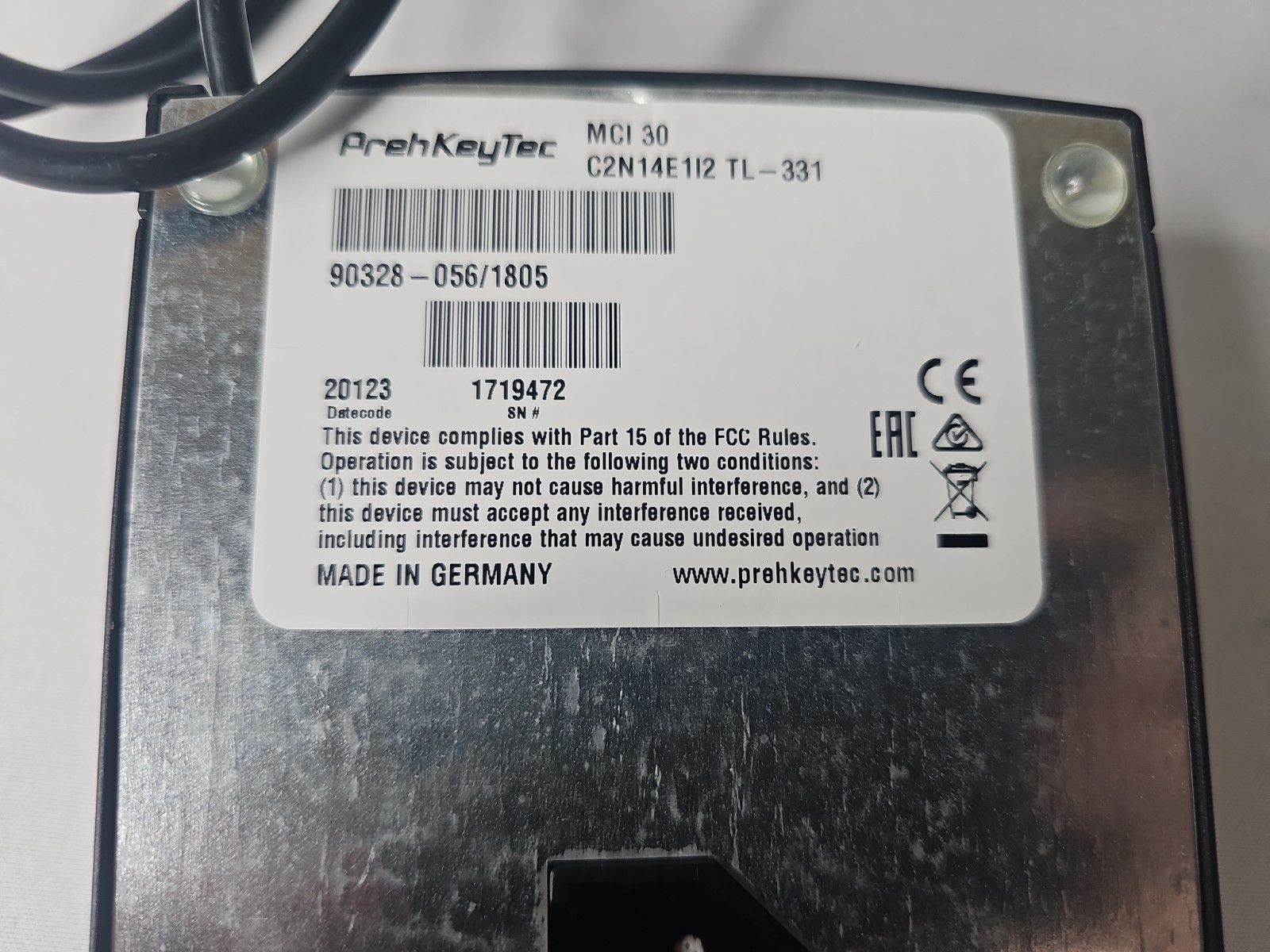 PrehKeyTec MCI30 Keyboard Programmable C2N14E1I2 TL-331 90328-056/1805