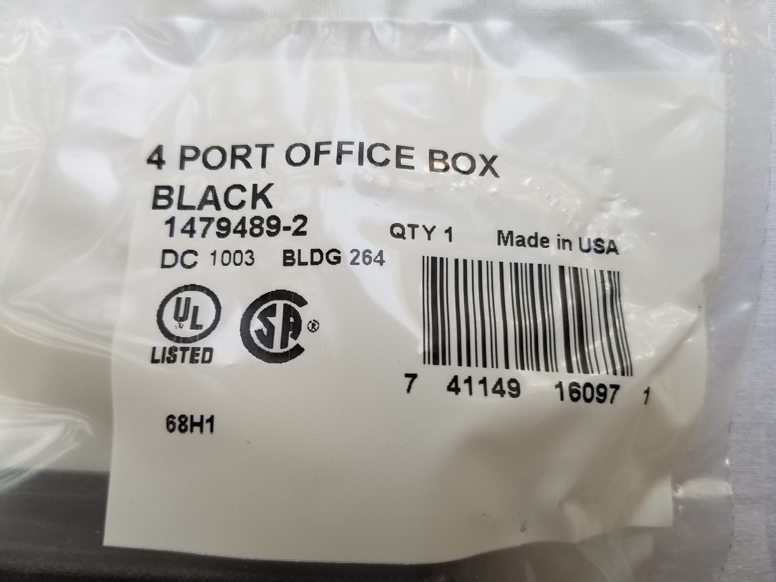 1479489-2 4-Port SL Series Surface Mount Box AMP TE Netconnect – Black