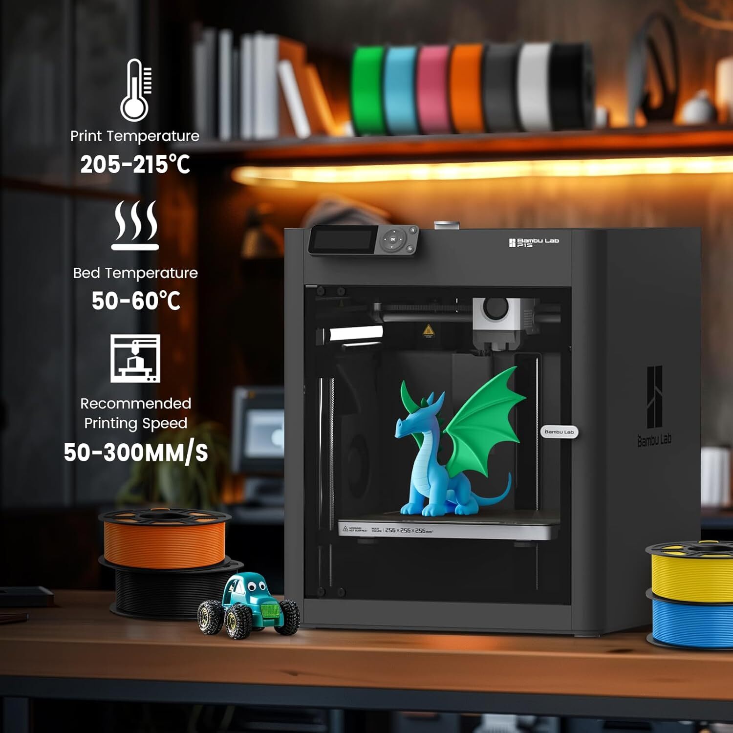 TECBEARS PLA+ Filament 3D Printer Bundle 1.75mm ±0.02 1KG PLA Plus Filament Gray