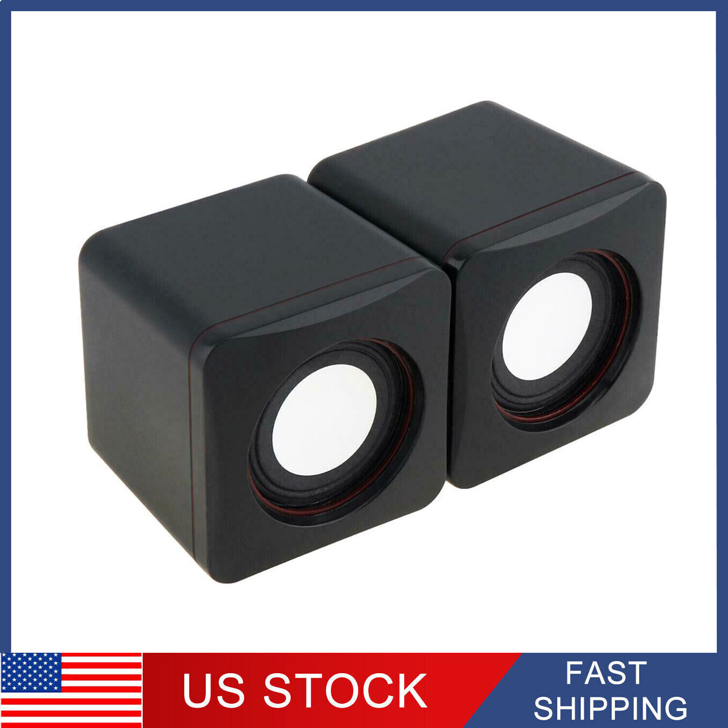 USB Wired Computer Speakers Stereo For PC Laptop Notebook Desktop 3.5mm h0q1