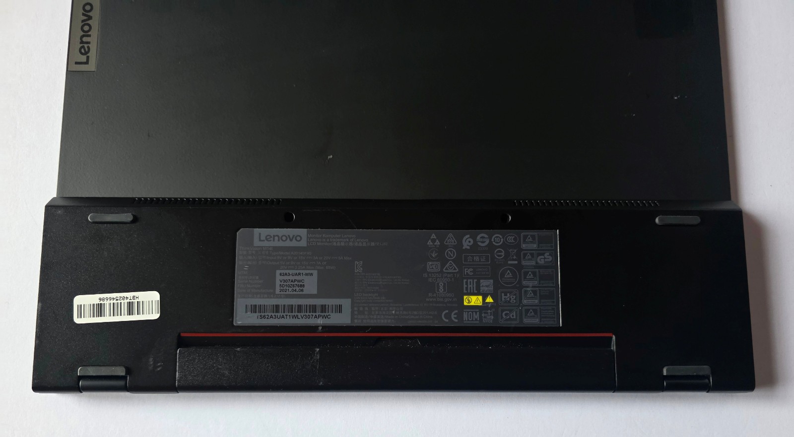 Original Black Lenovo ThinkVision M14t USB-C LED DISPLAY MONITOR ONLY -A20140FX0
