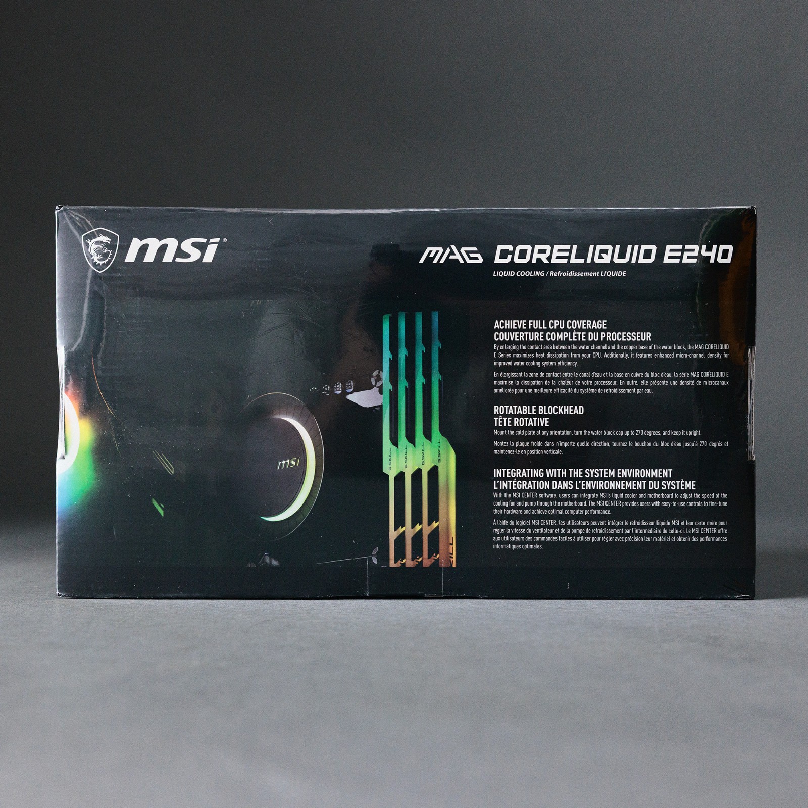 MSI MAG CORELIQUID E240 AIO CPU Liquid Cooler ARGB FDB Mystic Light AMD Intel