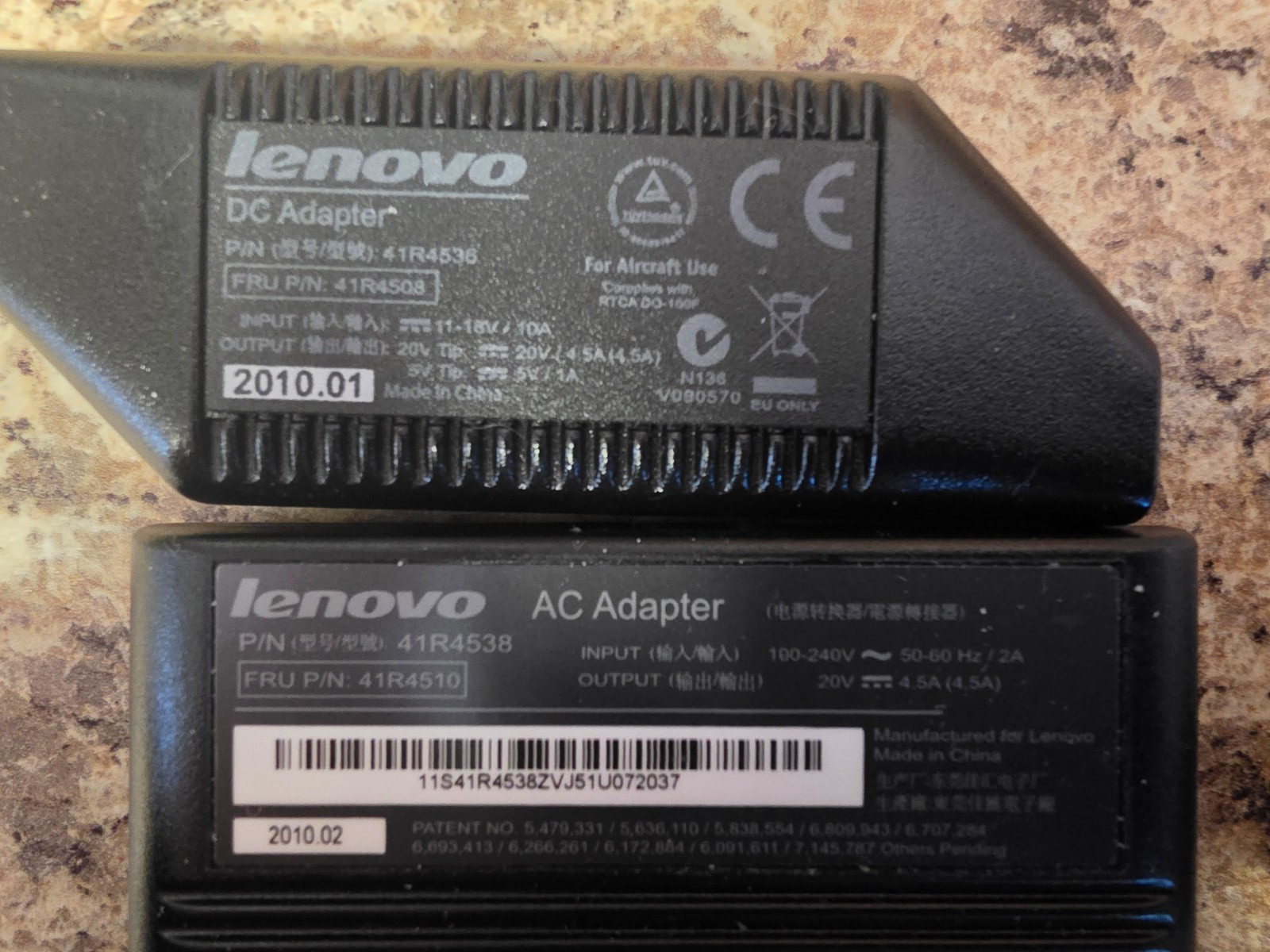 Lenovo 90W Ultra Slim AC/DC Combo Power Adapter & Car Charger 41R4538 20V 5V