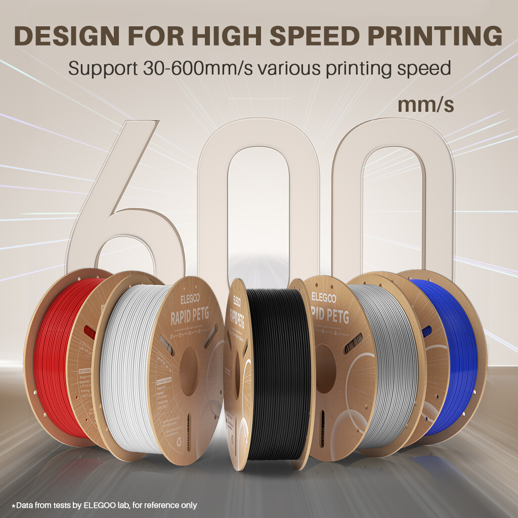 10KG ELEGOO Rapid PETG Filament 1.75mm High Speed for FDM 3D Printer