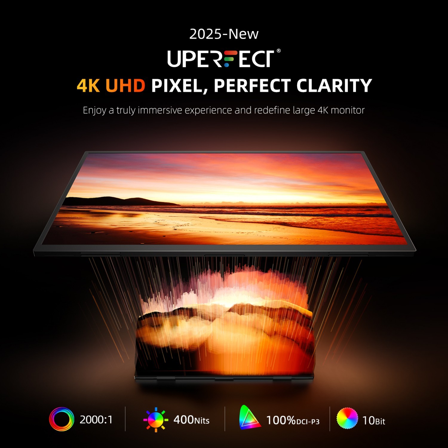 UPERFECT 13.3 inch Portable Monitor Touchscreen Screen HDMI VGA VESA 1920×1080