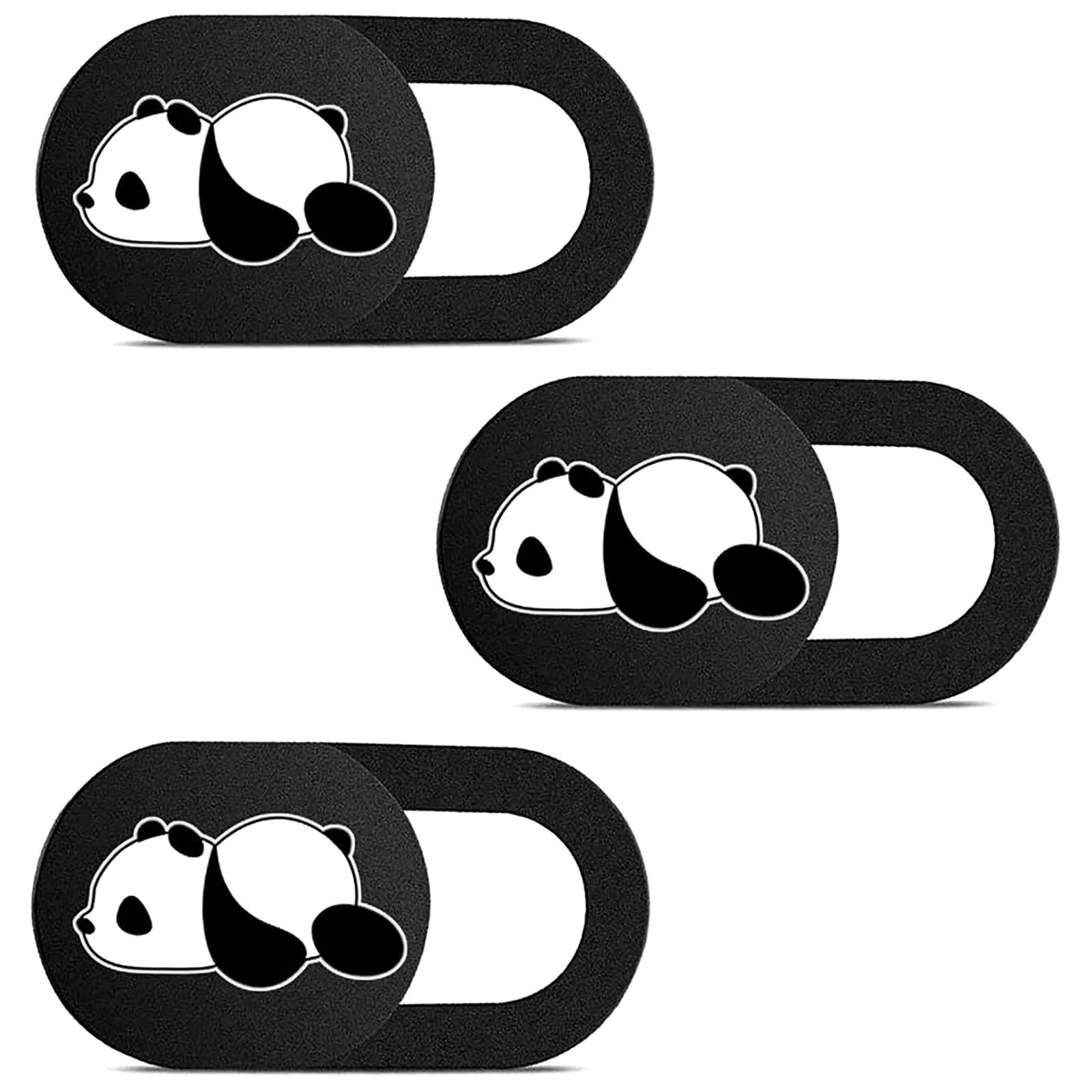 Webcam Cover Slide Cute Pattern Web Camera 0.7mm Panda, Panda