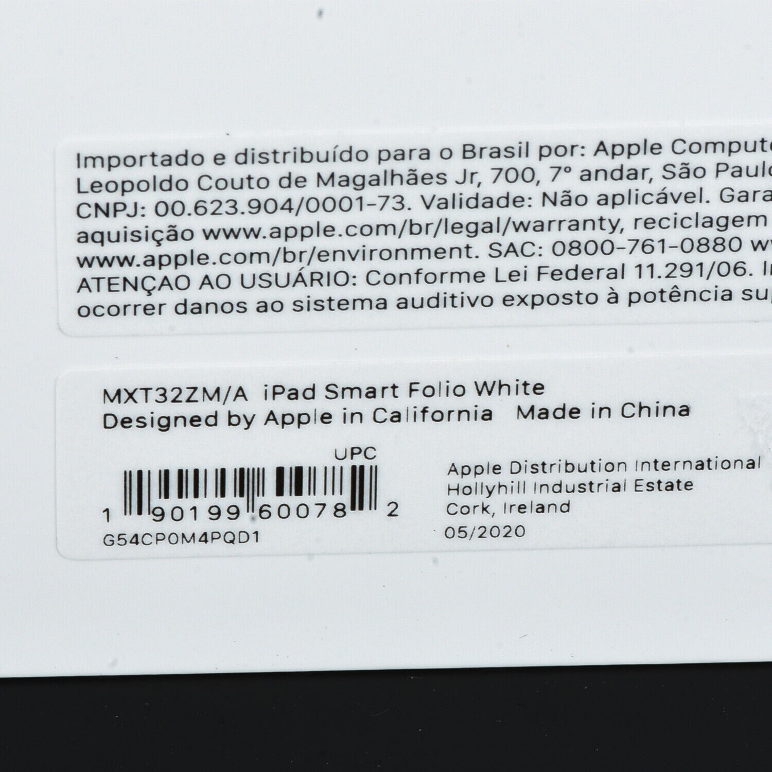 Apple Smart Folio Case For 11″ iPad Pro & iPad Air 4 Air 5 Gen – White MXT32ZM/A
