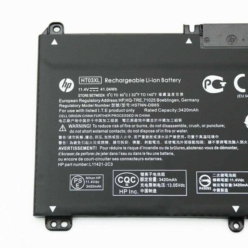 41.04WH Genuine HT03XL Battery for HP Pavilion L11421-2C2 L11119-855 15-CS 15-DA