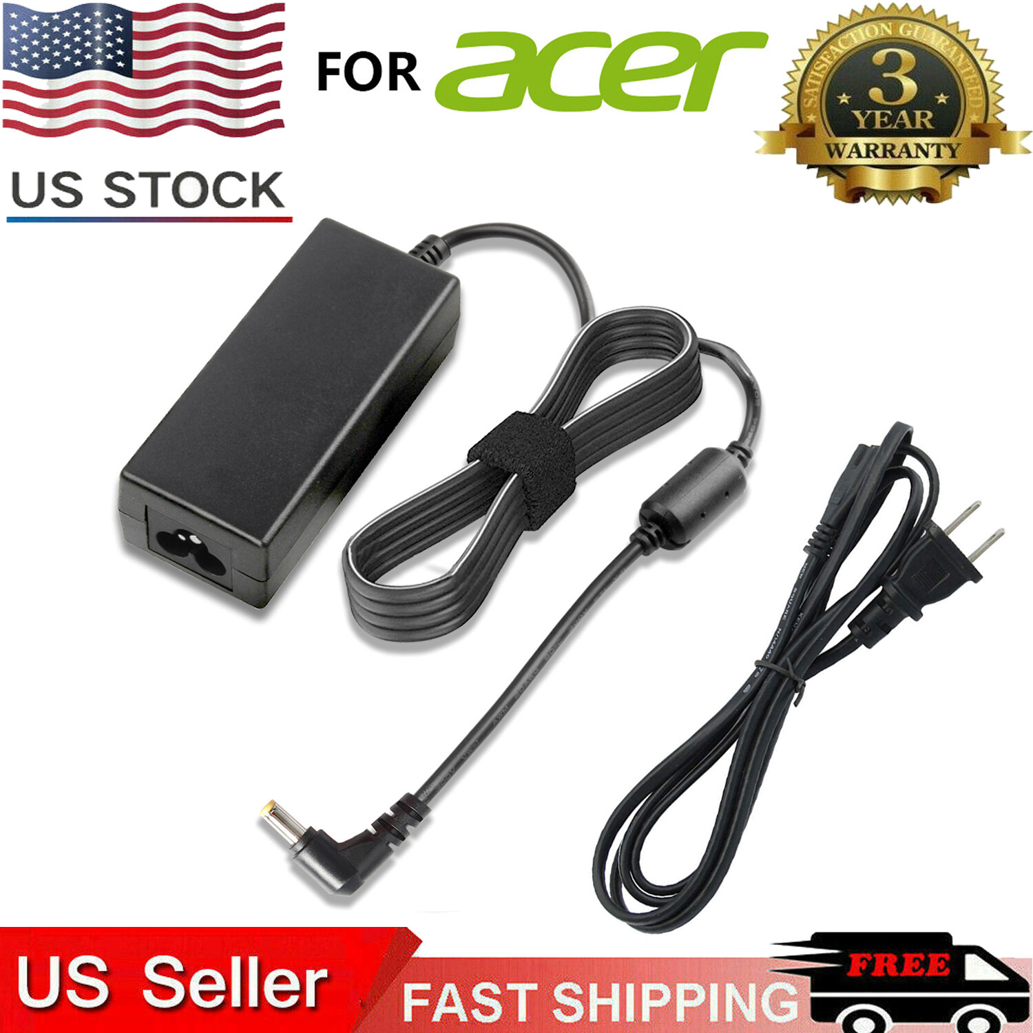 19V 2.15A 40W AC Charger for Acer Aspire One D150 D250 D255 D255E D257 D260 D270