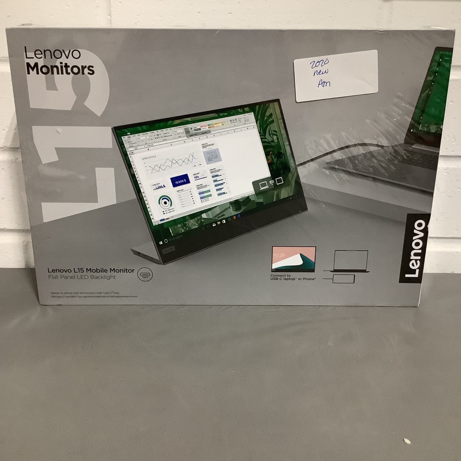 Lenovo L15 Mobile Monitor – Flat Panel LED Backlight 15.6” (USB-C)