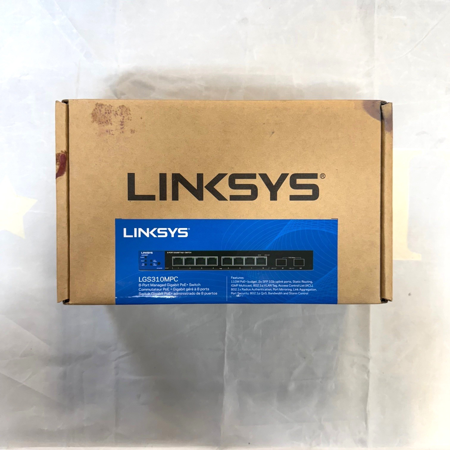 Linksys 8-Port Managed Gigabit PoE+ Switch 110W w/ 2 Uplink Gigabit – LGS310MPC