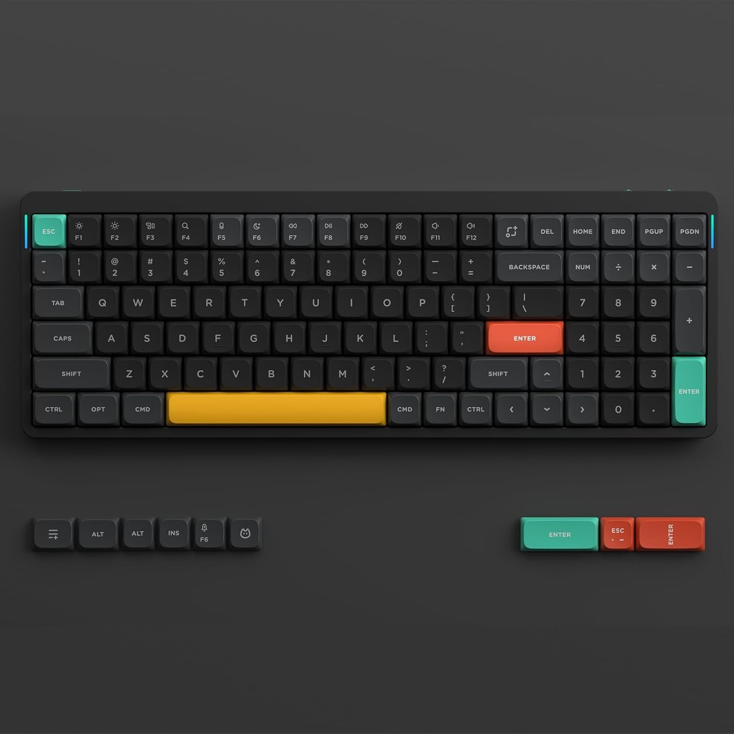 NuPhy Air96 V2 Modded Wireless Keyboard Gateron Aloe Canopus Keycaps Black