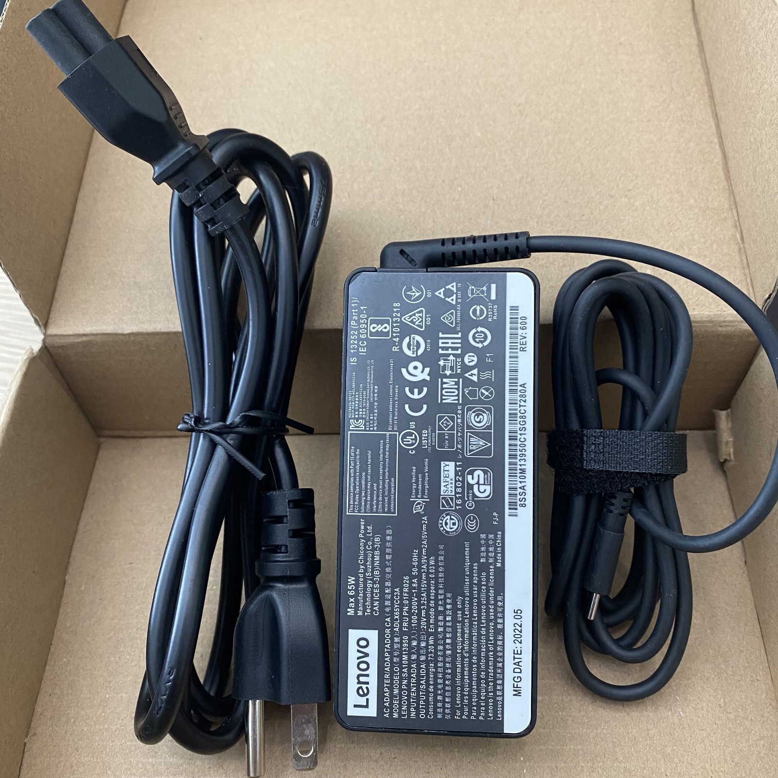 Genuine OEM 65W USB-C Type-C Adapter Charger Lenovo ThinkPad T480 ADLX65YLC3A