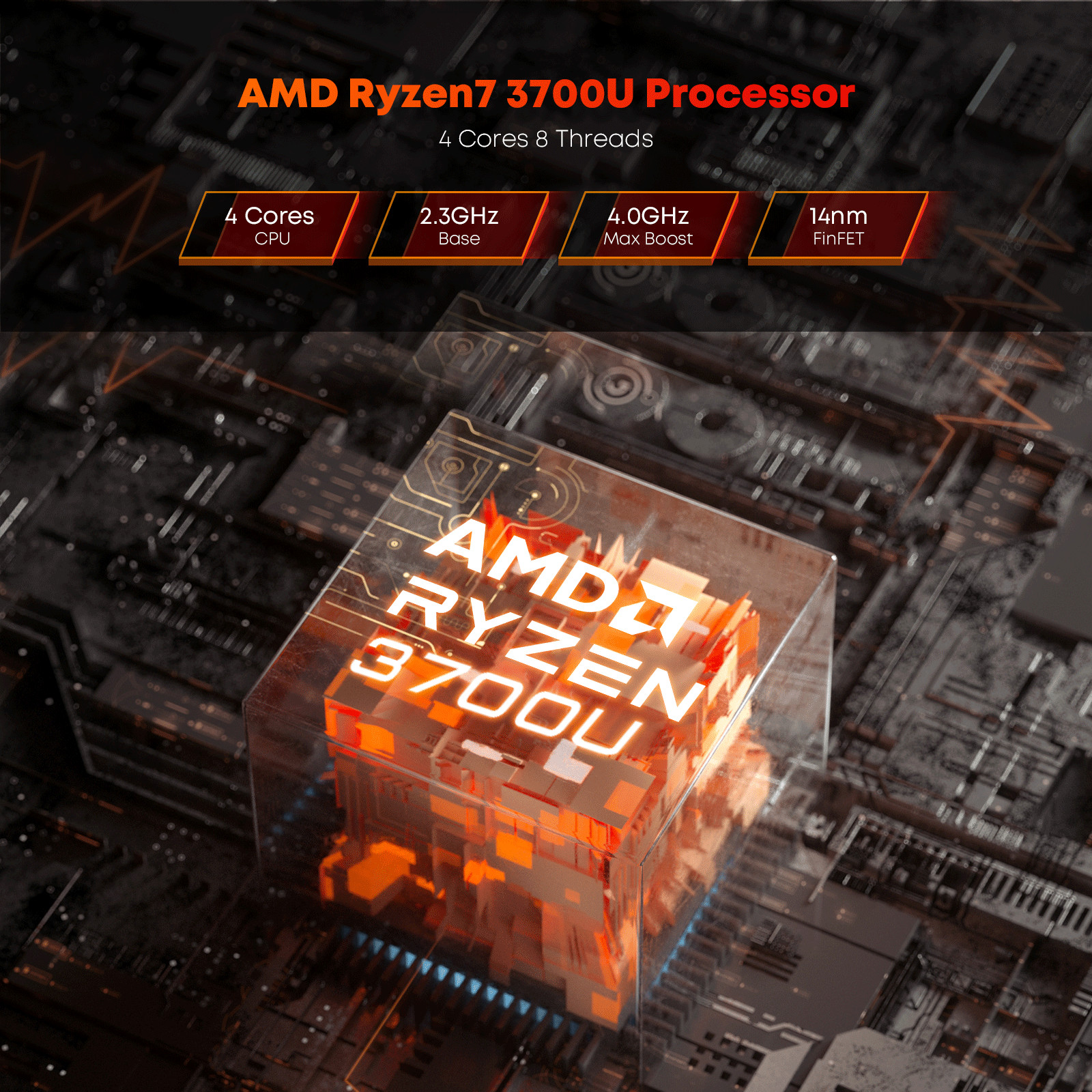 CHUWI LarkBox X Mini PC Intel AMD Ryzen 7 3700U 4.1Ghz 8G+256G Windows 11 Home