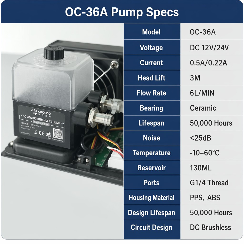 OCOCOO External Water Cooling Station 12V/24V AIO Radiator for 3D Printer Laser