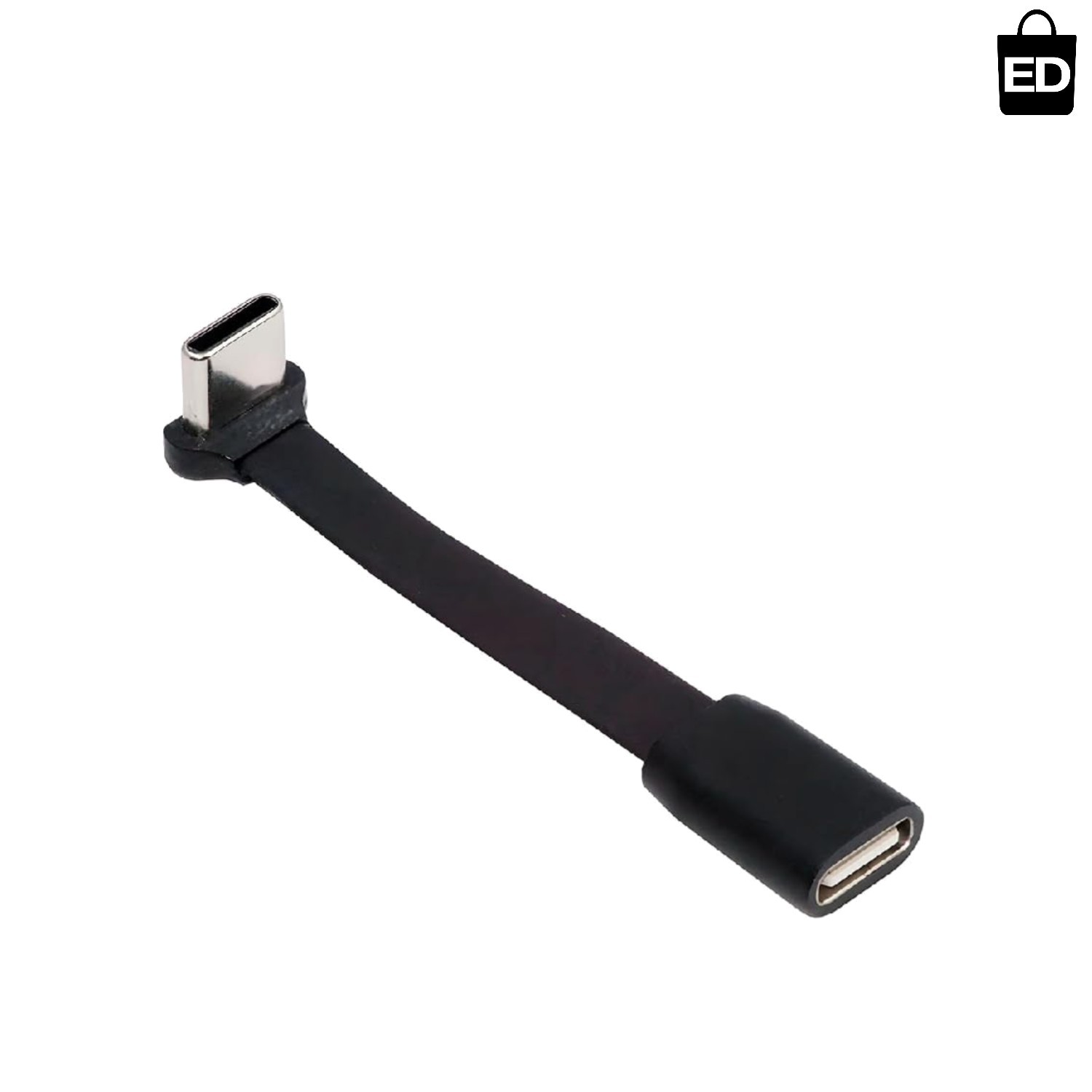 6cm Ultra Slim USB-C Angled Extension Cable – 65W Fast Charging & Durable Design