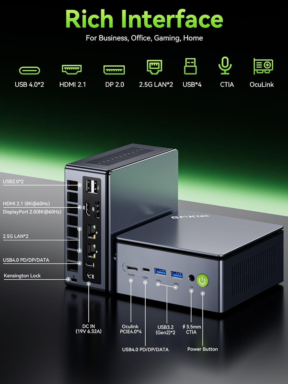 GMKtec M7 Ultra Mini PC AMD Ryzen 7 Pro 6850U Up to 4.7GHz 16GB RAM 512GB SSD