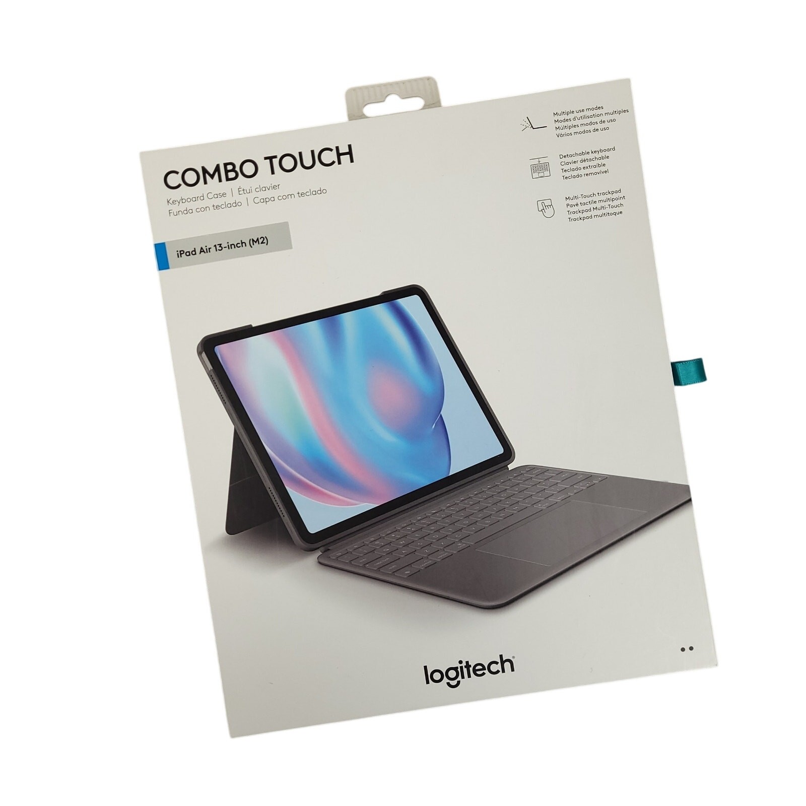 Logitech Combo Touch iPad Air 13 Inch Keyboard Case M2 (2024) Gray New Open Box