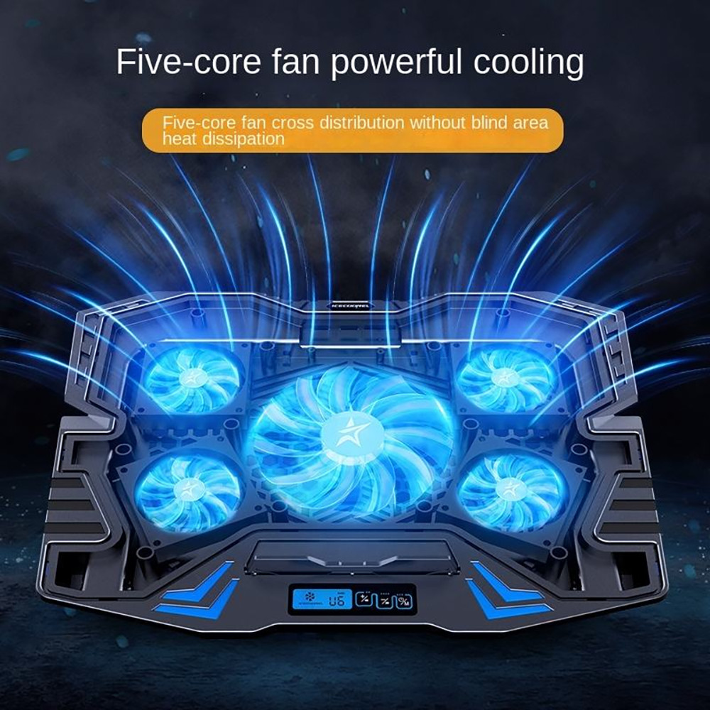 Laptop Cooling Pad For 11-18″ inch Laptop Dual USB Fan Cooler Stand 5 Quiet Fans