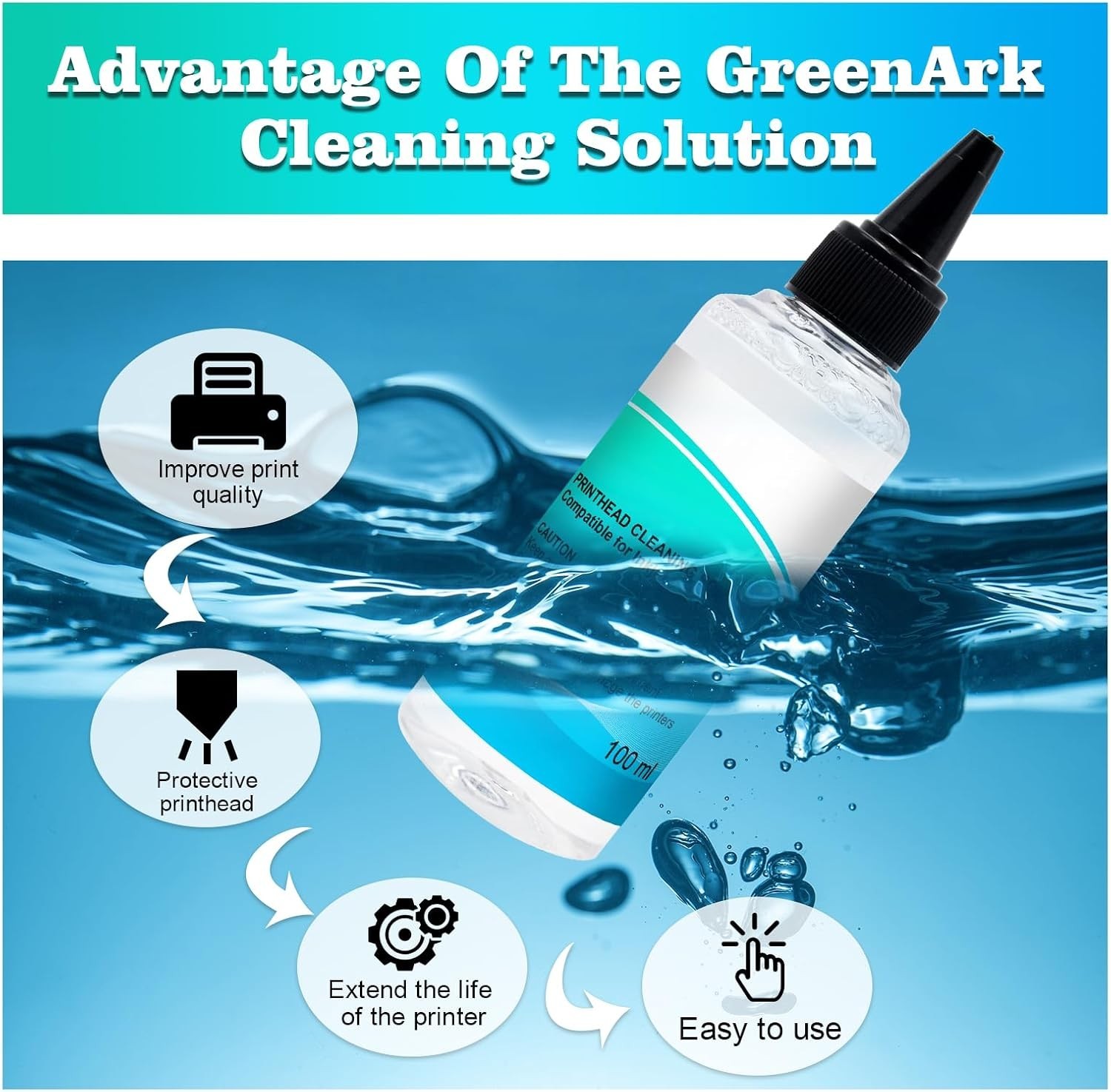 2 x 100ML Printhead Cleaning Kit for All Inkjet Printers – Efficient Maintenance