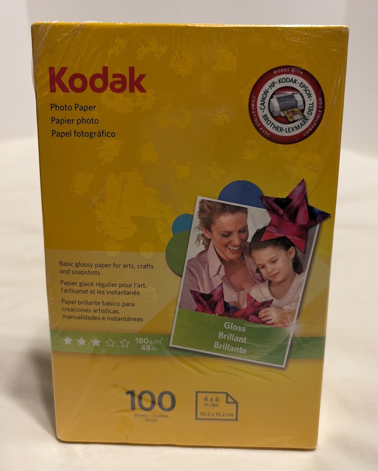 Kodak Photo Paper Gloss 100 4”x 6”Sheets 48 lb. Paper Brand New Factory Sealed