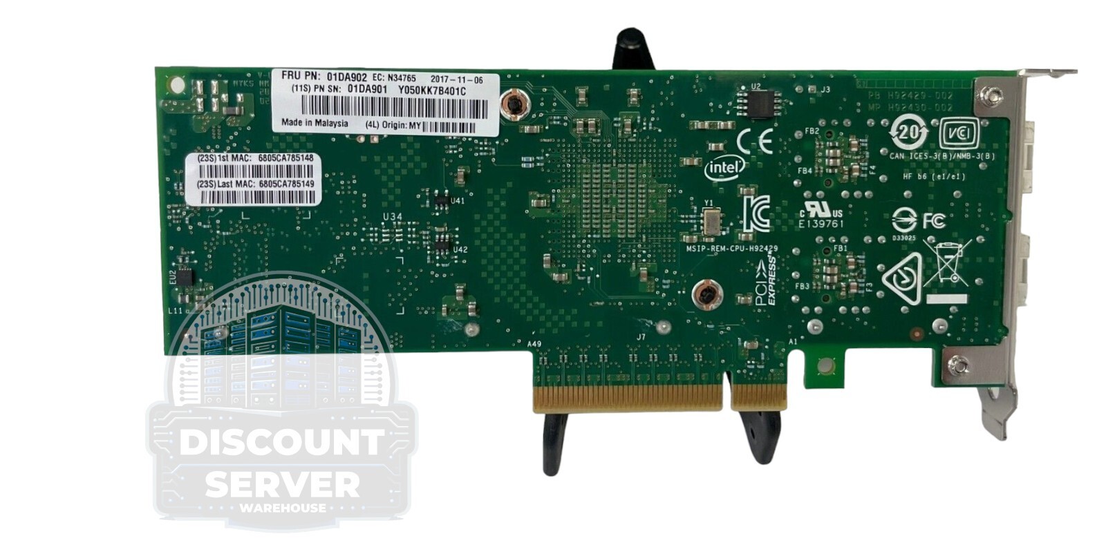 IBM Intel X710 Dual 10Gbps SFP+ PCI-E Network Ethernet Adapter 01DA902