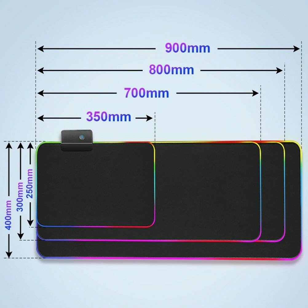 Mouse Pad LED RGB PC Gaming Mouse Pad Keyboard Mouse Carpet Desk Mat