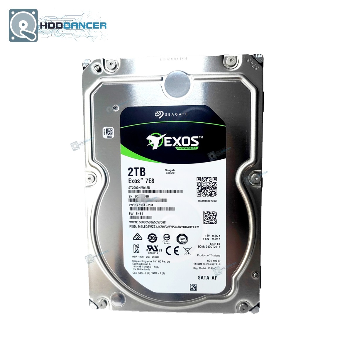 Seagate ST2000NM0125 Exos 7E8 2TB SATA 3.5″ 7.2K 6Gb/s Enterprise Hard Drive