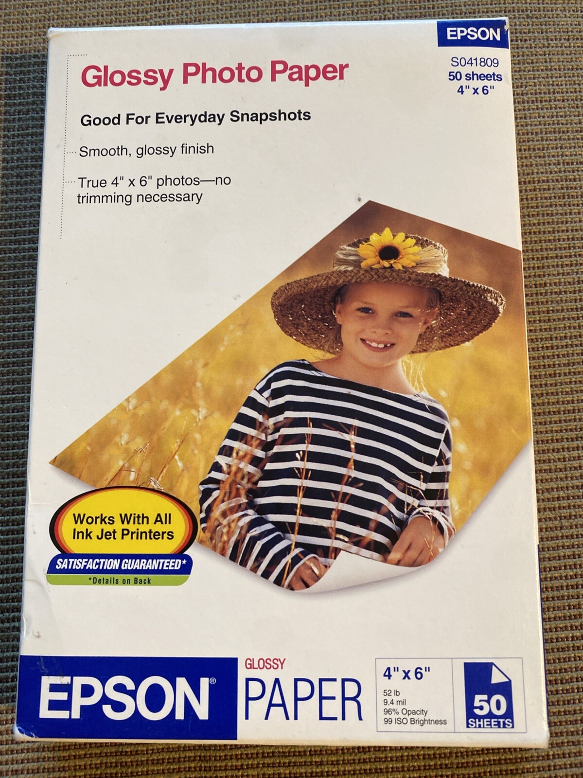 Original Epson Glossy Photo Paper 4×6, 50 Sheets **NEW & SEALED**